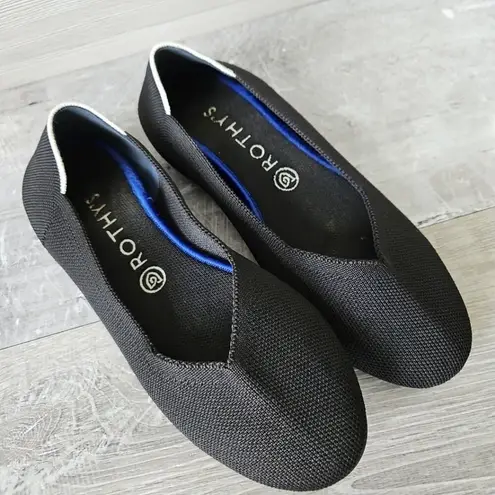 Rothy's The Flat Black Halo Womens Size 9.5 Ballet Round Toe Retired Eco