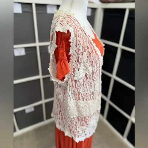 Gina Blaneź Vintage 80s 90s Y2K Off White Patchwork Lace Vest Size L