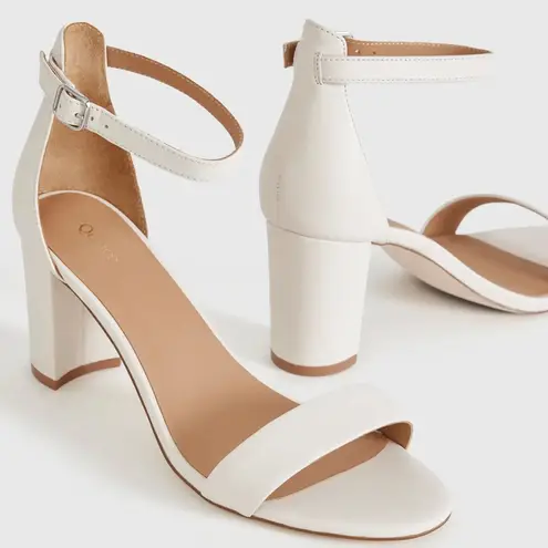 Quince Italian Leather Heels Bone Size 6 NIB
