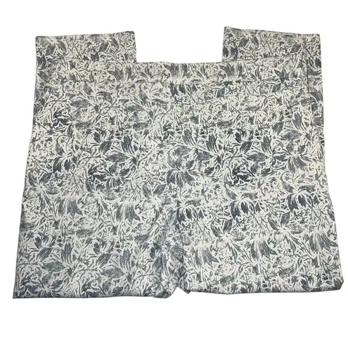 Mario Serrani Comfort Stretch Cuff Capri Pants Toile Print Blue/White Size XL