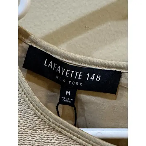 Lafayette 148 Dupioni Silk Blend Dress Golden Sheath Shift Size Medium Cocktail Gold