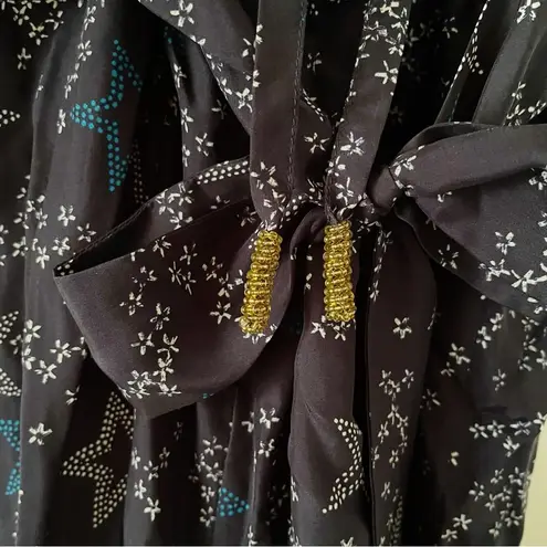 Paloma Blue “Eclipse” star print silk crepe de chine navy sleeveless jumpsuit