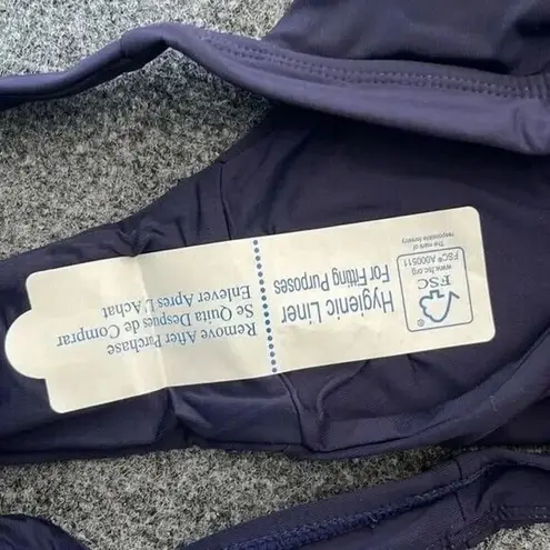 ANDIE NWT Swim The Banded Cheeky Bikini Bottom High Leg Cut M Navy Blue #3698