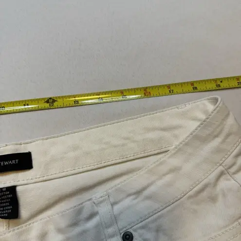 Ashley Stewart Capri Pants Womens White Denim Jeans Straight Leg Plus Size 18W #
