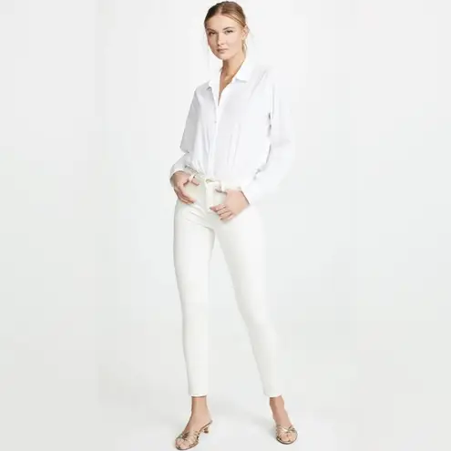 L'Agence  Tilly Mid-Rise Ivory Slim Straight Jeans Macadamia Size 27