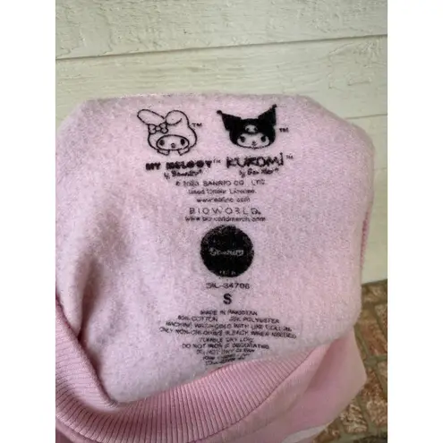 My Melody Kuromi Sweatshirt Graphic Print Pullover Kawaii Pink Size Small