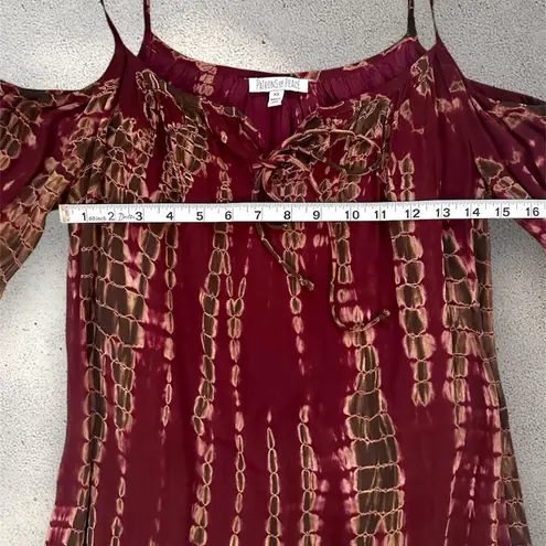 Patrons of Peace Boho Tie-Dye Cold Shoulder Dress - (XS)