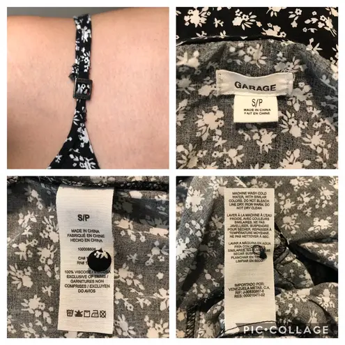 Garage Black and White Floral Romper