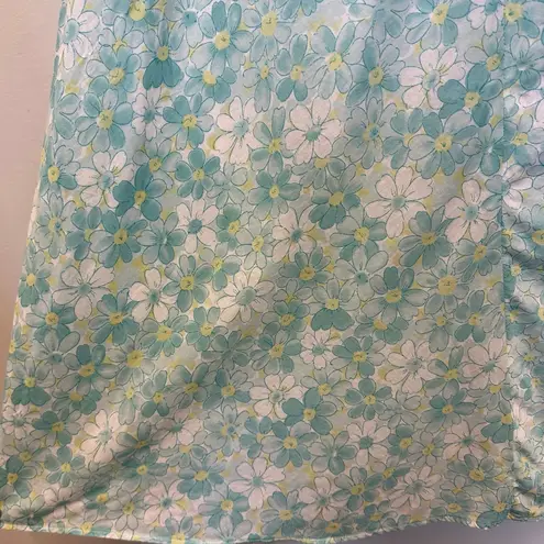 Tyler Boe Aqua Daisy Floral Midi Skirt Cottage Fairy Coastal Granddaughter Blue Size 8