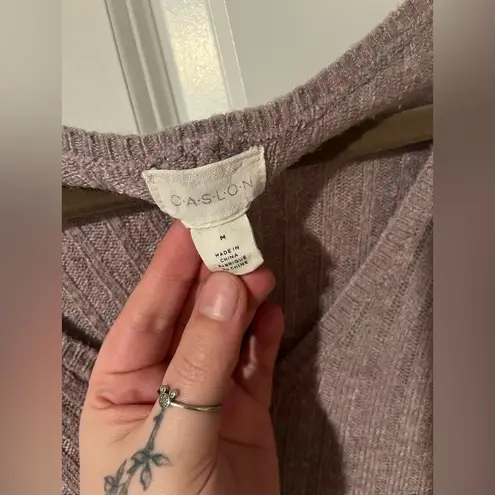 Caslon Brand Lilac Soft Sweater w/ Side Pockets & V Cut Side Slits - Size M