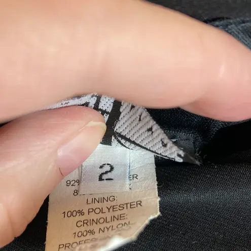 🌞Niki by Niki Livas Black Ruched Halter Top with Blue Metallic Midi Dress Size 2