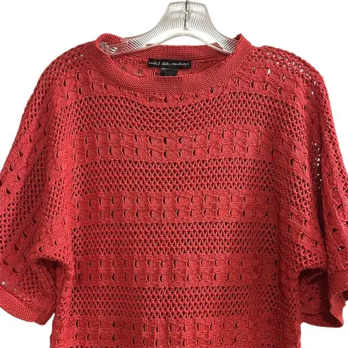 United States Sweaters Women's M Red Crochet Knit Pullover Sweater