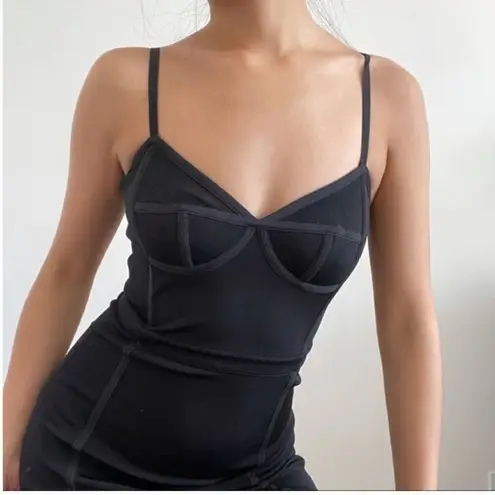 T by Alexander Wang Black Bodycon Corset Mini Dress 90s Style 2/XS EUC