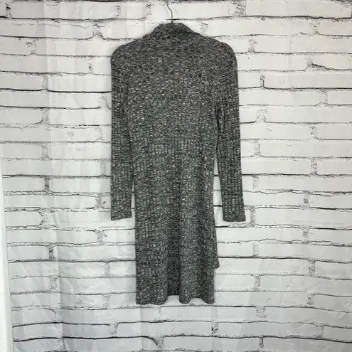 Cartise Gray Turtleneck Knit Midi Sweater Dress Long Sleeve Cowl Neck Above Knee Size XS
