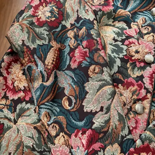 Vintage Serbin 80s Blazer Floral Red Pink Women's Plus Size 16W Formal Wear