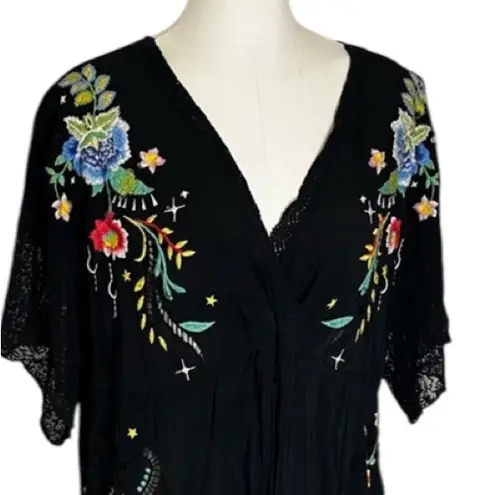 Johnny Was Amapola Floral-embroidered
Silk Maxi Dress NWT RARE