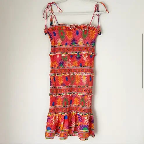 Farm Rio  Coral Summer Sun Mini Dress size M NEW
