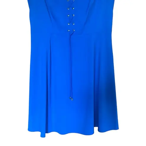 Karl Lagerfeld Paris Black Label Sapphire blue sleeveless corset front pockets