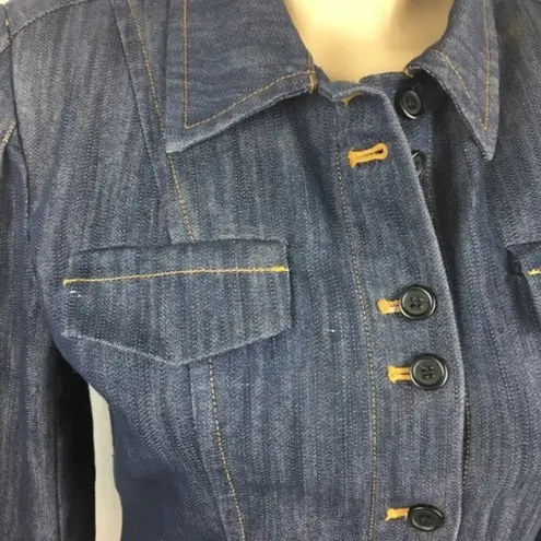 Boston Proper Blue Denim Button Long Sleeve Jacket 6