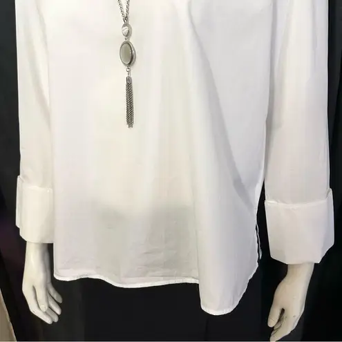 CELINE Authentic Elegant Phoebe Philo Poplin White Blouse
