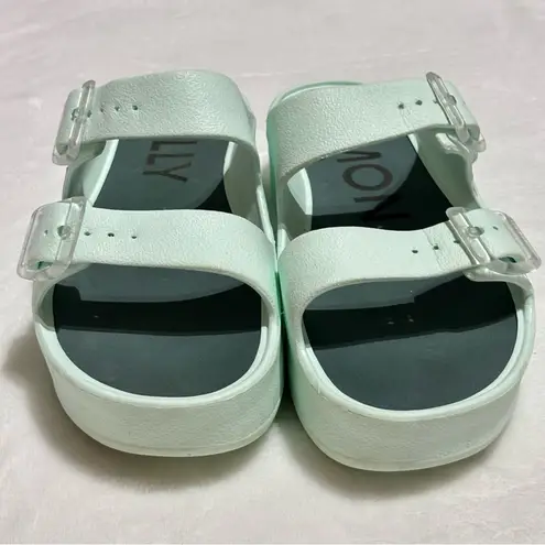 Lemon Jelly Women’s Fenix Aqua Green Platform Vegan Sandals Buckles size 7