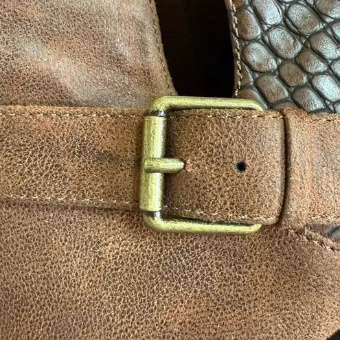 Beartraps Lexis Block Heel Bootie Brush Brown Croco Size 9.5