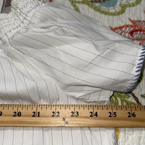 Nautica  women’s size XXL cold shoulder embroidered top blue white striped new