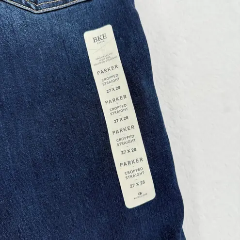 BKE Parker Universal Fit High Rise Cropped Straight Leg Dark Wash Jeans 27x28 Blue Size 27