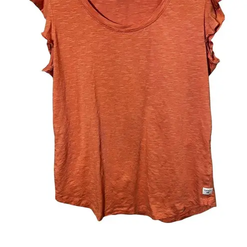 Toad & Co Women's Flutter Sleeve Blouse Medium Orange Casual Eco Friendly Top