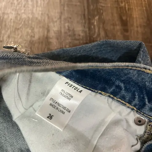 Pistola Nico High Rise Mom Ankle Straight Embellished Jeans in Duality