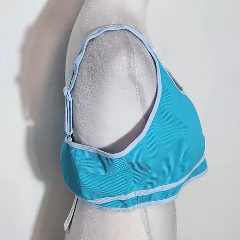 AI'IMAGE Blue Bikini with Light Blue Trim and High Waist Bottoms NWT Size XL
