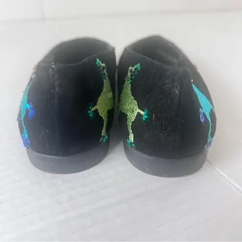 Vtg Beverly Feldman poodle dog print flats Woman Colorful Embroidery Size 6AA >