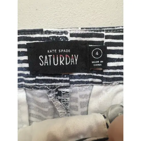 Kate Spade  Saturday Chino Shorts Women’s Size 4 Navy Blue Stripe