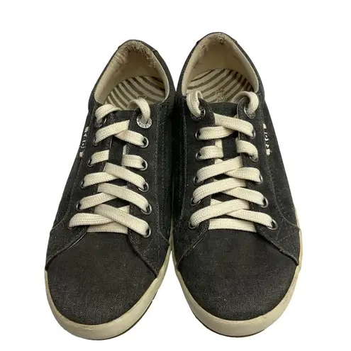Taos Shoes Women's Canvas Sneaker Size 6.5 Star Charcoal Lace Up Casual Comfy Gray