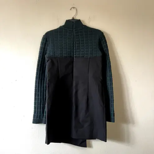 Opening Ceremony Green Black Quilted Mini Dress Size 2 J1