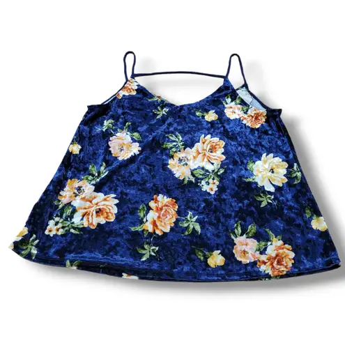 Nine Britton Top Size Medium Floral Velvet Top Strappy Tank Top Cami Sleeveless Women's Top