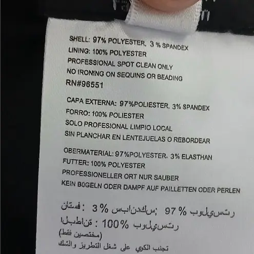 Faviana $478 NWT Women's Formal Evening Gown Size 6 Black Beaded Dress Prom