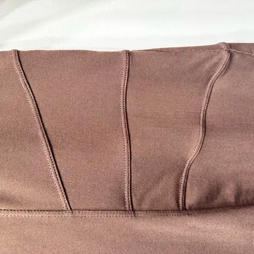 Vintage Y2K Brown Tank Top with Burgundy Gray Trim Asymmetric Raw Hem Alain Weiz Size 16