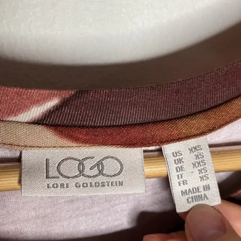 LOGO By Lori Goldstein lagenlook brushstroke printed tunic tank with pockets XXS