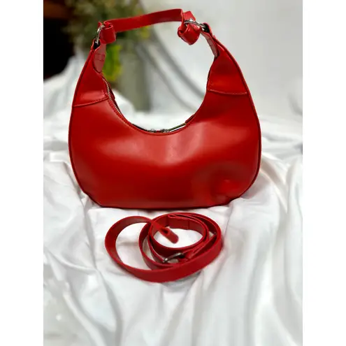 8 Other Reasons Delphine Double Buckle Shoulder bag Red / Silver