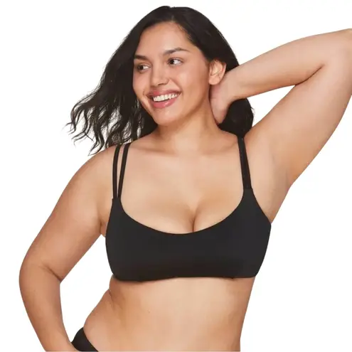 Andie Swim Rockaway Black Bikini Top NWT Size Large Adjustable Pullover
