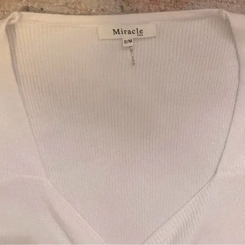 Miracle Brand Cinch Front White Sweater
