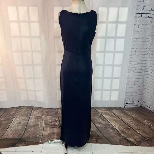 Ralph Lauren Lauren  navy shimmer ruched evening gown  size 8