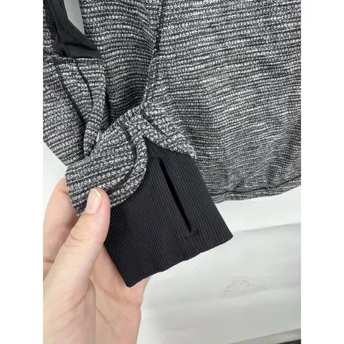 Lululemon  Base Runner 1/2 Zip Jacket 4 Heathered Herringbone Black Gray Athletic