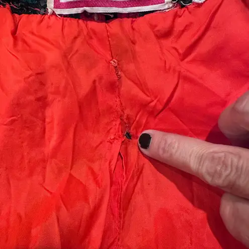 Oscar de la Renta SOMETHING BY vintage WOMENS 8 Black and Red Chevron Cardigan