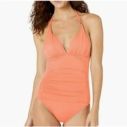 La Blanca Swimsuit SZ 12 NWT Island Goddess Birds of Paradise Halter One Piece