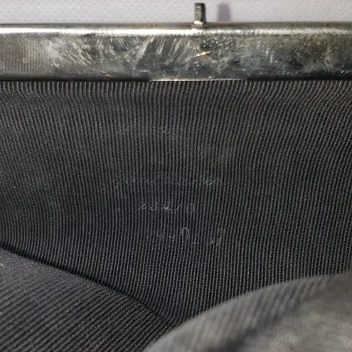 Vintage silver & gray chrome art deco purse with 36" long detachable chain