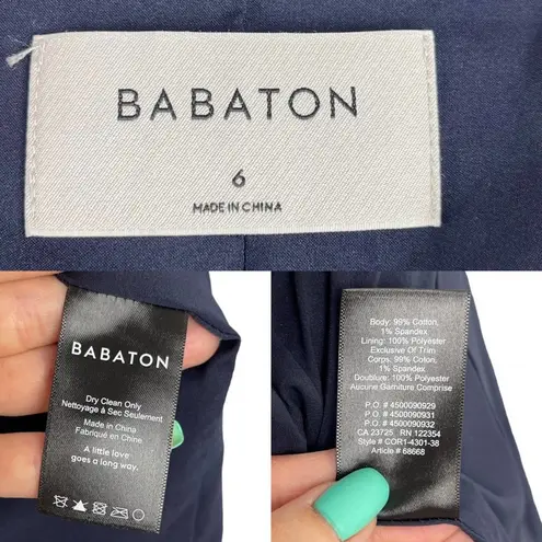 Babaton Aritzia Taylor Corduroy Royal Navy Single Breasted Front Blazer Size 6