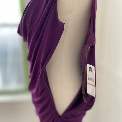 Laundry by Design NWT Ruched Stretchy Sheath Dress Sequins Ambrosia Plum 12