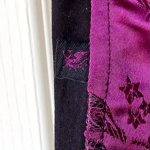 Tripp NYC Vintage Corset Top Purple Brocade Satin Lace Goth Punk Size Large EUC